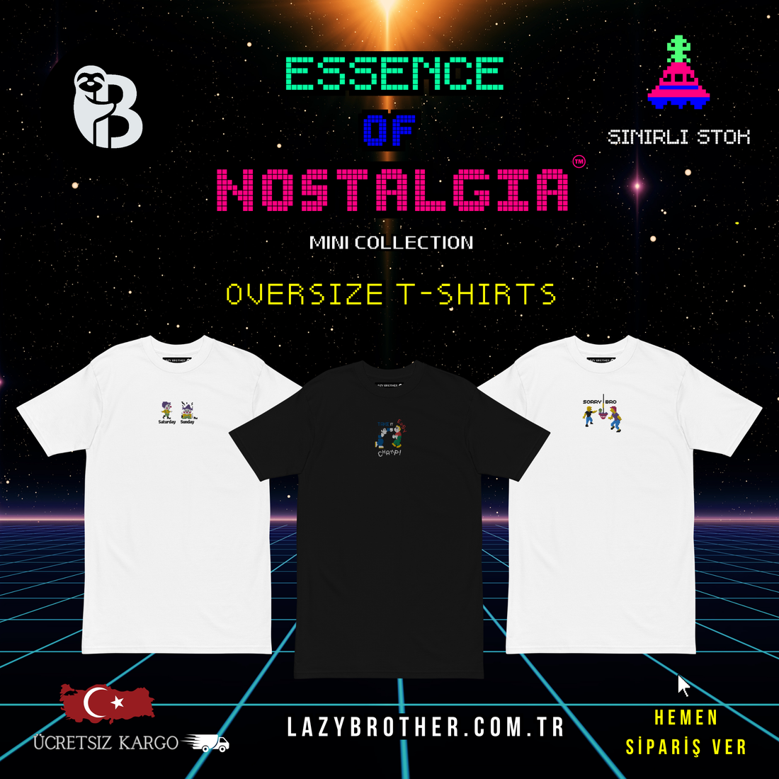 "Essence of Nostalgia" Koleksiyonundan Sık Dokuma Nakışlı Oversize Kesim T-Shirtler 🌟👕