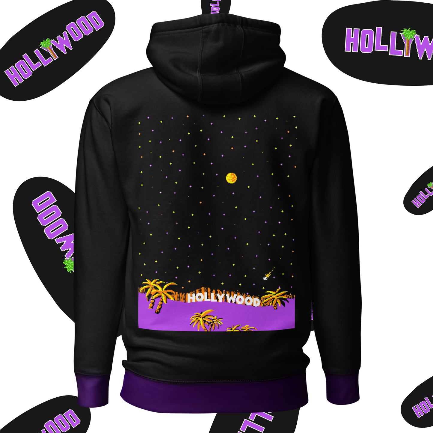 Oversize Uzun Kollu Unisex Kapüşonlu Sweatshirt "Hollywood"